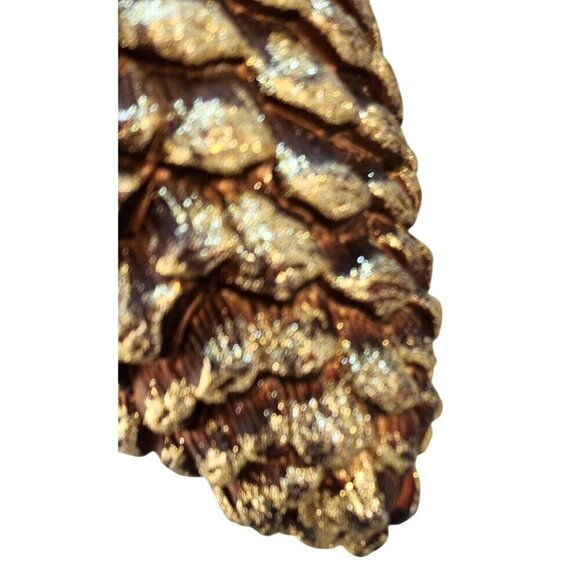 Brown & Gold Glitter Pinecone Hanging Ornament - Picture 4 of 6